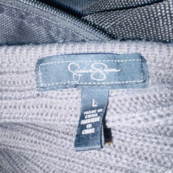 Vintage Y2K Jessica Simpson Womens Dress Size L Gray Sweater Cable Knit - Picture 9 of 9
